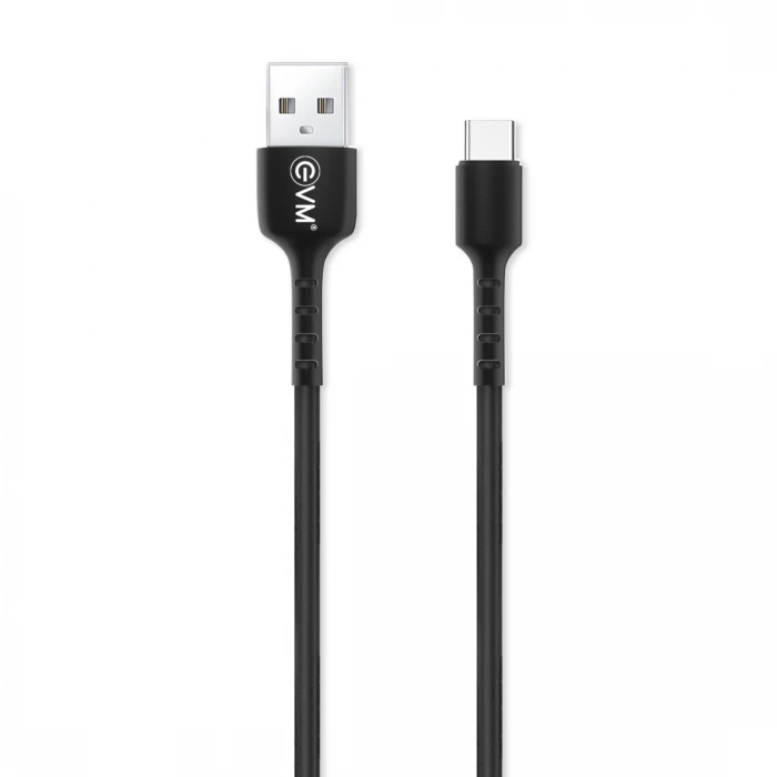EVM type C charger&sync cable PVC 3amp 1m Black C-015