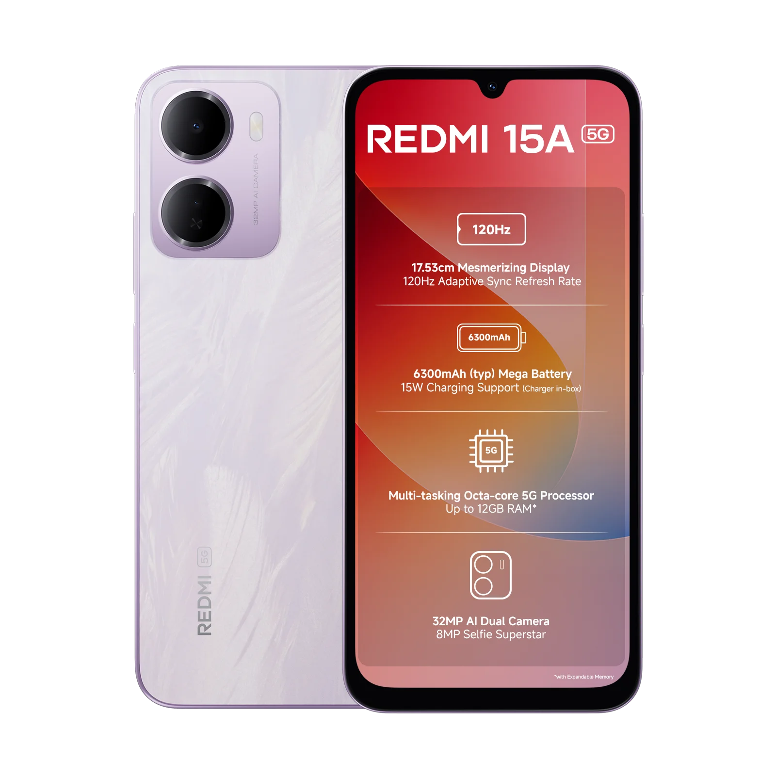 Redmi 15A 5G Amaze Purple(4/64GB)-XIAOMI-MI FOCUS